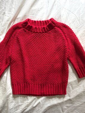 Goop G Label | Crew Neck Knit Sweater | Red | Large